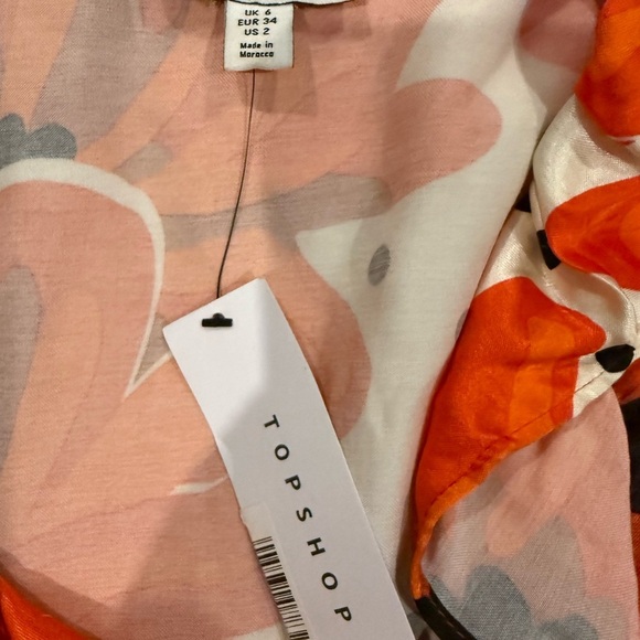 Topshop Orange Floral Mini Dress - Picture 8 of 8
